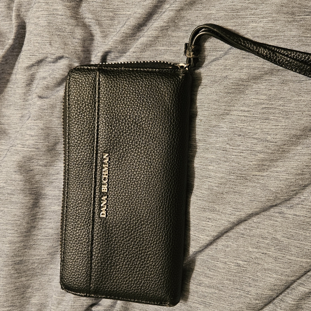 DKNY Black Textured Wristlet